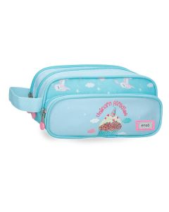 ENSO UNICORN PARADISE prazna pernica sa 3 pregrade - sky blue