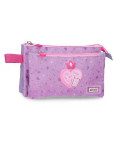 ENSO QUEEN OF HEARTS prazna pernica sa 3 pregrade - ljubičasta