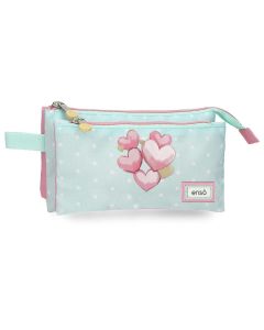 ENSO HEARTS prazna pernica sa 3 pregrade - mint