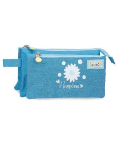 ENSO HAPPINESS prazna pernica sa 3 pregrade - plava