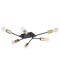 Rabalux Plafonjera Lanny E27 6x MAX 15W crna (2103) - 2103-1-1