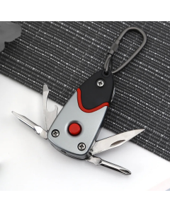 Privezak multifunkcionalni noz sivi