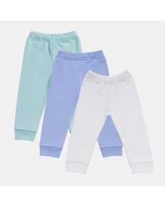 Mafimi Pamučne Pantalonice set od 3 - aqva, plava, bela - P-126456