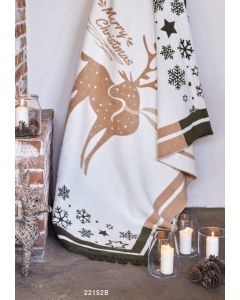 DEKOR DOM Ćebe COTTON Christmas 150x200 - 22152-B - Raindeer Gold