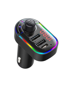 FM transmiter C12 USB PD Bluetooth 5.0 12-24V handsfree crni