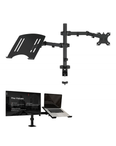 Držač za monitor + laptop podesivi crni