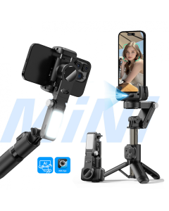 Tripod stabilizator Q19 smart AI sa selfie stickom i LED svetlom crni