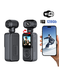 Smart akciona kamera Q5 2k sa memorijskom karticom 128Gb crna