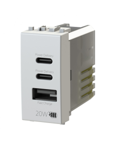 Utičnica USB CCA 20W Vimar Arke bela 4BUSB20WCCA.V19B