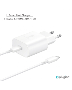 Kućni Punjač Pluginn AJ-25 KP-614C PD Fast 25W za Samsung sa PD Type C kablom CE beli