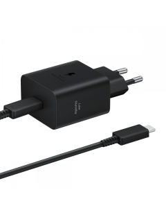 Kućni punjač PD Fast charger 45W redizajn za Samsung sa PD Type C kablom CE crni