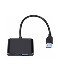 Adapter USB 3.0 JWD na  HDMI, VGA, AUDIO, 3 u 1 crni