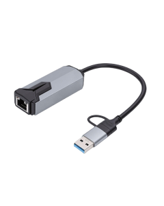 Adapter Type C - USB 3.0 JWD na 5Gbps  Gigabitni LAN sivo crni