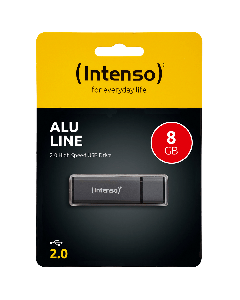 (Intenso) USB Flash drive 8GB Hi-Speed USB 2.0, ALU Line - USB2.0-8GB/Alu-a