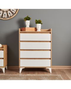 HANAH HOME Komoda za dnevnu sobu Tuvalle 040, svetlobraon/bela