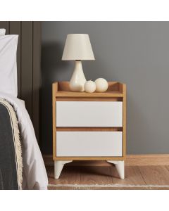 HANAH HOME Noćni ormarić Tuvalle 041, bela/braon