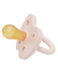 HEVEA Okrugla cucla od prirodne gume (0-3 mes) Puder roza