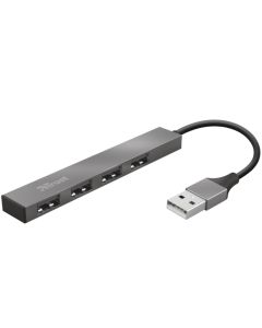 TRUST Hub HALYX USB2.0/4xUSB/Aluminjum/siva - 23786