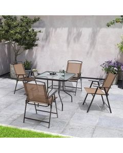 LEMON PLANET Set baštenski sto i stolice, kapućino