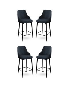 HANAH HOME Set barskih stolica Enox 4/1, antracit/crna