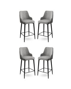 HANAH HOME Set barskih stolica Enox 4/1, siva/crna