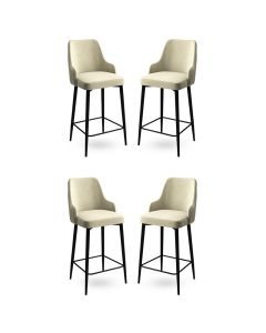 HANAH HOME Set barskih stolica Enox 4/1, krem/crna