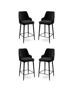 HANAH HOME Set barskih stolica Enox 4/1, crna