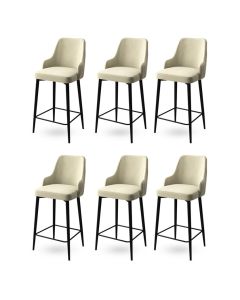 HANAH Home Set barskih stolica Enox 6/1, krem/crna