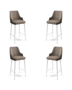 HANAH HOME Set barskih stolica Enox 4/1, kapućino/bela