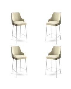 HANAH HOME Set barskih stolica Enox 4/1, krem/bela