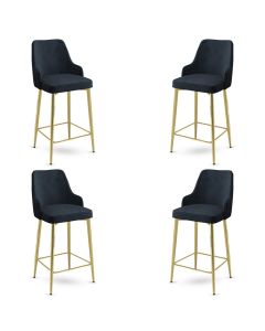 HANAH HOME Set barskih stolica Enox 4/1, antracit/zlatna