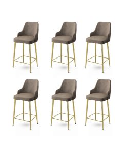 HANAH Home Set barskih stolica Enox 6/1, kapućino/zlatna