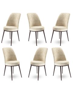 HANAH HOME Set trpezarijskih stolica 6/1 Dexa, krem - 240CHR1404