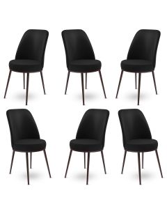 HANAH HOME Set trpezarijskih stolica 6/1 Dexa, crna - 240CHR1405