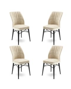 HANAH HOME Set trpezarijskih stolica Flex  4/1, krem/crna