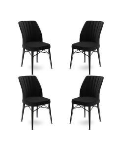 HANAH HOME Set trpezarijskih stolica Flex  4/1, crna