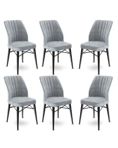 HANAH HOME Set trpezarijskih stolica Flex 6/1, siva/crna