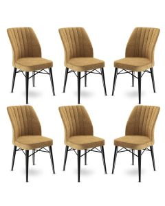 HANAH HOME Set trpezarijskih stolica Flex 6/1, kapućino/crna