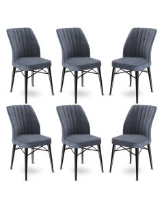 HANAH HOME Set trpezarijskih stolica Flex 6/1, siva/crna