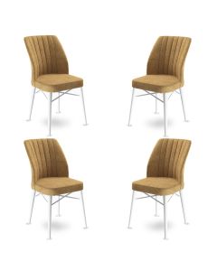 HANAH HOME Set trpezarijskih stolica Flex 4/1, kapućino/bela