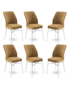 HANAH HOME Set trpezarijskih stolica Flex 6/1, kapućino/bela