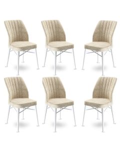 HANAH HOME Set trpezarijskih stolica Flex 6/1, krem/bela