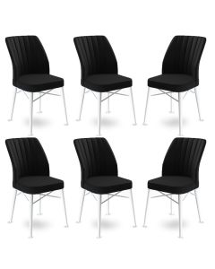 HANAH HOME Set trpezarijskih stolica Flex 6/1, crna/bela