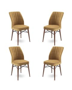 HANAH HOME Set trpezarijskih stolica Flex 4/1, kapućino/braon