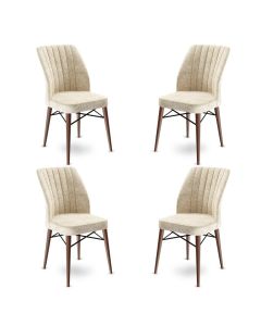 HANAH HOME Set trpezarijskih stolica Flex 4/1, krem/braon