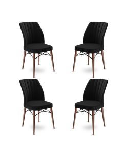 HANAH HOME Set trpezarijskih stolica Flex 4/1, crna/braon