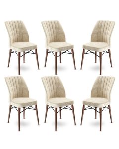 HANAH HOME Set trpezarijskih stolica 6/1 Flex, krem - 240CHR1449