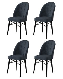 HANAH HOME Set trpezarijskih stolica Ritim 4/1, antracit/crna