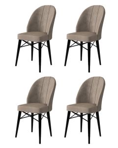 HANAH HOME Set trpezarijskih stolica Ritim 4/1, kapućino/crna