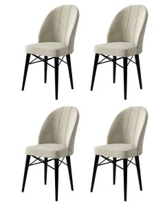 HANAH HOME Set trpezarijskih stolica Ritim 4/1, krem/crna